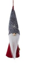Kurt Adler Santa Dwarf Nordic Gnome Red w/GRAY Snowflake Hat Christmas Ornament - £5.41 GBP