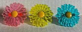 Bakery Crafts Plastic Cupcake Rings Favors Toppers New Lot of 6 &quot;Flowers... - $6.99