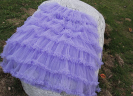 Purple Layered Tulle Maxi Skirt Women Custom Plus Size Fluffy Tulle Skirt image 11