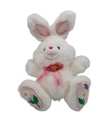 Dan Dee Hoppy Hopster Easter Bunny Plush White &amp; Pink Medium Flowers &amp; B... - £26.02 GBP