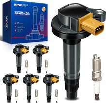 OEM Performance Set of 6 UF646 Ignition Coils &amp; Double Iridium Spark Plug Fits - £194.85 GBP