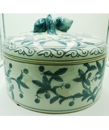 BIG CERAMIC BLUE &amp; WHITE LIDDED VEGETABLE DISH TUREEN BY THREE HANDS CORP. - £12.55 GBP