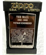 New Rare 2002 Zippo The Wall Vietnam Remembered 1982 - 2002 Lighter - $1,510.66 MXN