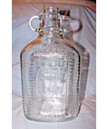 Vintage Double Handled Embossed Home Juice Co. Clear Glass Bottle-10 inc... - $22.50