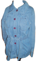 Vtg 70s denim jacket Mod Grunge K-Mart Made In Hong Kong 15-16 belted waist - £39.06 GBP