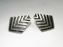 Vintage Sterling Silver Taxco Mexico Screw Back Earrings C2718 - £26.55 GBP