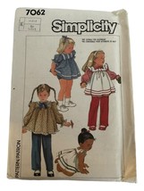 Simplicity Sewing Pattern 7062 Toddlers Tops Apron Sundress Pants Sz 1 2 3 UC - £4.73 GBP