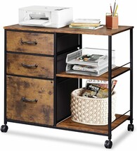 Devaise Rolling Printer Stand With Open Storage Shelf, Fabric Lateral Fi... - $1,079.99 MXN