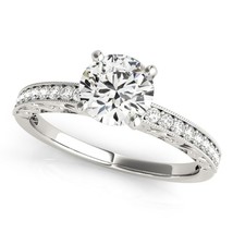 14K white gold Cathedral art deco diamond engagement ring/ 1 ct antique style di - £7,820.62 GBP