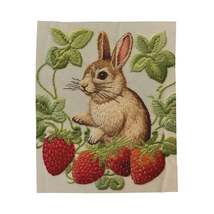 Strawberry Bunny Rabit - Embroidery Style - Strawberries Fruit Munchies - Easter - $39.53+