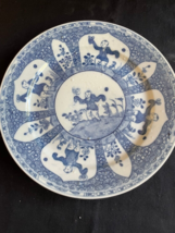 Antigüedad Chino Porcelana Plato Con Fools . Marcada Fondo Sealmark Dobl... - £94.09 GBP
