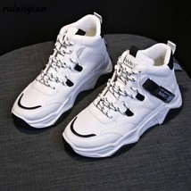 Korean Version Of High-Top Sports Shoes Female Spring New Student White Shoes Fe - £63.13 GBP