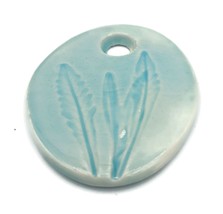 Large Necklace Pendant For Jewelry Making, Pressed Lavender Leaves Clay Charms - £21.70 GBP