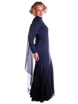 Vtg 80s Richilene Blue Silk Gown M Fishtail Hem 30s Style Hollywood Glam - $543.51