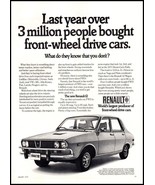 1972 Renault 12 Sedan Vintage Print Ad Front Wheel Drive 70s Tech Wall Art - $10.97