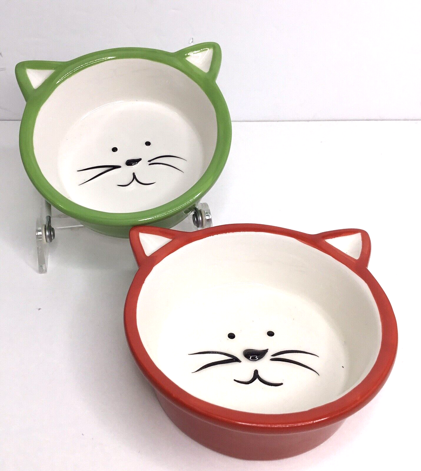 Ceramic Pet Bowls Cat Feeder Food and Water Dish Porcelain Bowl New - $12.86