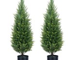 Artificial Topiary Tree Two 3 Foot Artificial Cedar Trees Indoor Outdoor... - £134.96 GBP