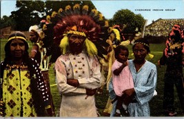 Vtg Postcard, Cherokee Indian Group, Great Smoky Mountain National Park - £5.36 GBP