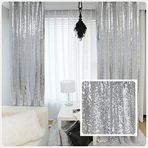 TRLYC Shiny Sequin Backdrop Curtains for Wedding Party Decor (2 Panels, W2 X H8F - £20.96 GBP