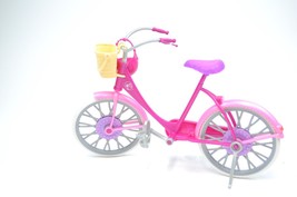 Barbie Bike 2013 Pink  white tires purple seat kick stand helmet basket - £11.78 GBP