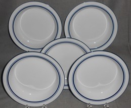 Set (5) Dansk Christianshavn Blue Pattern Rim Soup Bowls Made In Portugal - £55.18 GBP
