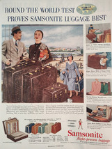 1954 Holiday Original Art Ad Advertisement SAMSONITE Flight Proven Luggage! - $10.80