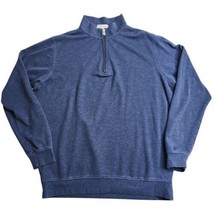 Peter Millar Performance 1/4 Zip Pullover Sweater Cotton Model Blue Size Large - $34.60