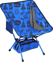Foldable Backpacking Chair With Blue Adventure Theme For Camping,, And Adults. - £35.33 GBP