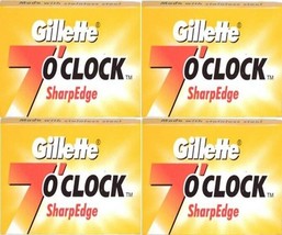 20 Gillette 7 o&#39; Clock Sharp Edge double edge razor blades - $6.99