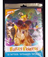 Savvi Furry Friends 22 temporary tattoos pack Made USA - $94.08 MXN