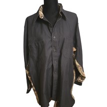 Rare Wrangler Workwear Realtree Black Camo Shirt Mens 2XL Long Sleeve Bu... - $19.75