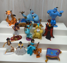 Disney figures Aladdin Jasmine Genie Jafar Rajah Sultan magic carpet mixed lot - £15.52 GBP