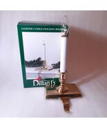 Dillard&#39;s Christmas Stocking Holder Lighted Candle hanger Gold Brass fla... - $26.00