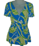 I.N.C. International Concepts Shimmery Geometric Swirl Tie Back Top Size... - $24.74