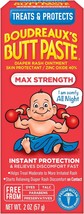 Boudreaux&#39;s Butt Paste Maximum Strength Diaper Rash Cream, Ointment for ... - £12.78 GBP