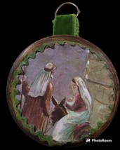 Handmade Hand painted Nativity Christmas Plaque Ornament 1976 Vintage - £6.28 GBP