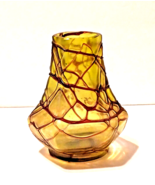 Antique Pallme-Konig Iridescent Green / Yellow Bohemian Glass Vase - £190.86 GBP