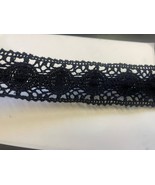 Vintage 4 Yards Black Crochet Insert  Lace Trim 1  1/4” - $91.85 MXN
