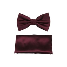 Men&#39;s Bow Tie and Hankie by J.Valintin Collection #92494 Solid Satin Bur... - $19.99