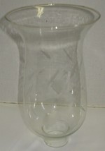 Vintage 7.75&quot; Etched Glass Hurricane Shade Oil/Kerosene Lantern Sconce L... - £14.86 GBP