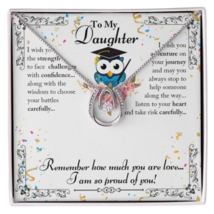 To My Daughter So Proud Lucky Horseshoe Necklace Message Card 14k w CZ C... - £41.06 GBP+