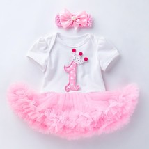 Baby Girl Clothes TUTU Short Sleeve Romper Dress  Girls Clothing Sets Cotton Mul - £37.35 GBP