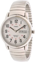 Timex T2N091 Men&#39;s Easy Reader Silver Stainless Steel Expansion Band Watch - £38.38 GBP