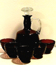 AMETHYST ~ Wine Decanter Depression Glass set - $79.99