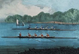 Boat Race by Nathaniel Currier - Art Print - £17.22 GBP+