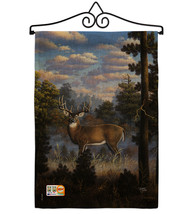 Morning Light Burlap - Impressions Decorative Metal Wall Hanger Garden Flag Set  - $33.97