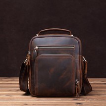 Vintage Crossbody Bag Crazy Horse Men Messenger Bags Genuine Leather Casual Trav - £93.50 GBP