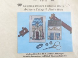 Norma Flake SCISSORS COTTAGE &amp; NEEDLE SHED Part II Counted Cross Stitch ... - $12.00