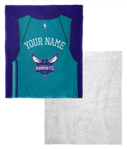 Charlotte Hornets &quot;Jersey&quot; Personalized Silk Touch Sherpa Throw Blanket - £60.11 GBP