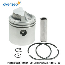 6G1-11631 Piston &amp; Ring 6G1-11610 STD Kit For Yamaha Outboard 2T 6 8HP Dia:50mm - £32.43 GBP